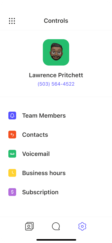 Reach settings screen showing business hours and call controls
